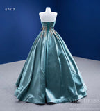 Shiny Princess Ball Gown Prom Dress Teal Blue Formal Dress 67417-Quinceanera Dresses-Viniodress-Viniodress