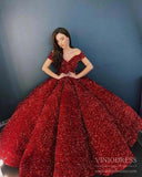 Shiny Sweet 16 Dress Off the Shoulder Debutante Ball Gown 66991 viniodress-Quinceanera Dresses-Viniodress-Viniodress