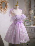 Short Lilac Homecoming Dresses Lavender Dama Dress SD1464-Dresses-Viniodress-Viniodress