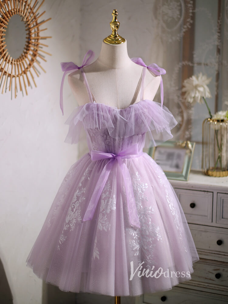 Short Lilac Homecoming Dresses Lavender Dama Dress SD1464-Dresses-Viniodress-Viniodress