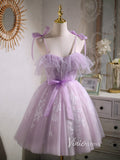 Short Lilac Homecoming Dresses Lavender Dama Dress SD1464