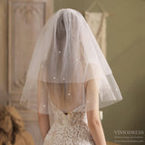 Shoulder Length Bridal Veil 2 Tiers