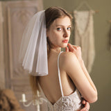 Shoulder Length Bridal Veil-Accessories-Viniodress-Viniodress