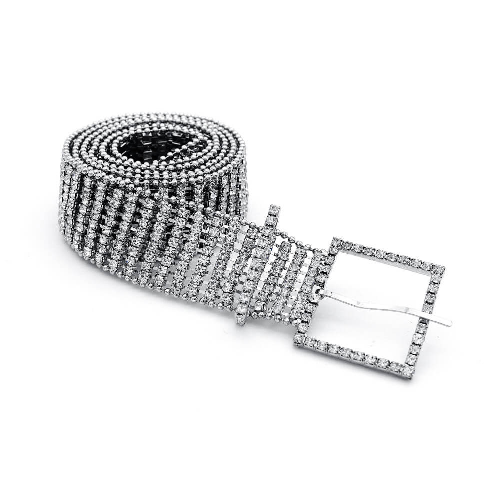 Silver Crystal Belt for Women AC1076-Bridal Jewelry-Viniodress-Silver-Viniodress