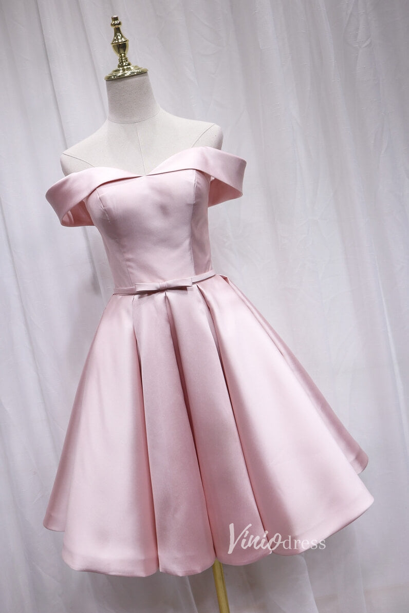 Simple A-line Hoco Dress Cute Graduation Dress SD1142-homecoming dresses-Viniodress-Pink-Custom Size-Viniodress