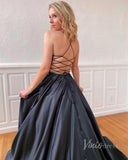 Simple A-line Satin Prom Dresses with Pockets Formal Evening Dress FD1359B-prom dresses-Viniodress-Viniodress