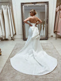 Simple Strapless Mermaid Wedding Dresses Tail VW1875B-wedding dresses-Viniodress-Viniodress