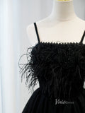 Spaghetti Strap Black Homecoming Dresses Tulle Short Prom Dress SD1409-Homecoming Dresses-VINIODRESS-Viniodress