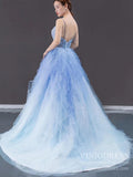 Spaghetti Strap Light Blue Ombre Long Prom Dresses 2020 FD1972 viniodress-prom dresses-Viniodress-Viniodress