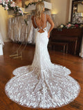 Spaghetti Strap Mermaid Lace Wedding Dresses Modern Beach Wedding Dress VW2119