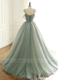 Spaghetti Strap Tulle Long Prom Dresses Ball Gown FD1662-prom dresses-Viniodress-Viniodress