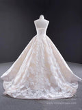 Sparkling Lace Wedding Dresses Strapless Champagne Ball Gown VW1522-wedding dresses-Viniodress-Viniodress