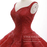 Sparkly Red Ball Gowns Sweet 15 Dresses 66591 Sweetheart Neck-Quinceanera Dresses-Viniodress-Viniodress