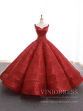 Sparkly Red Ball Gowns Sweet 15 Dresses 66591 Sweetheart Neck