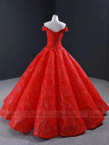 Sparkly Red Quince Dress Off the Shoulder Sweet 16 Dresses 66530-prom dresses-Viniodress-Viniodress