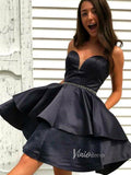 Strapless Black Homecoming Dresses with Pockets SD1216