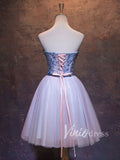 Strapless Embroidery Homecoming Dresses with Sash SD1168-homecoming dresses-Viniodress-Viniodress