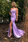 Strapless Lavender Tight Mermaid Prom Dresses 2022 FD2648