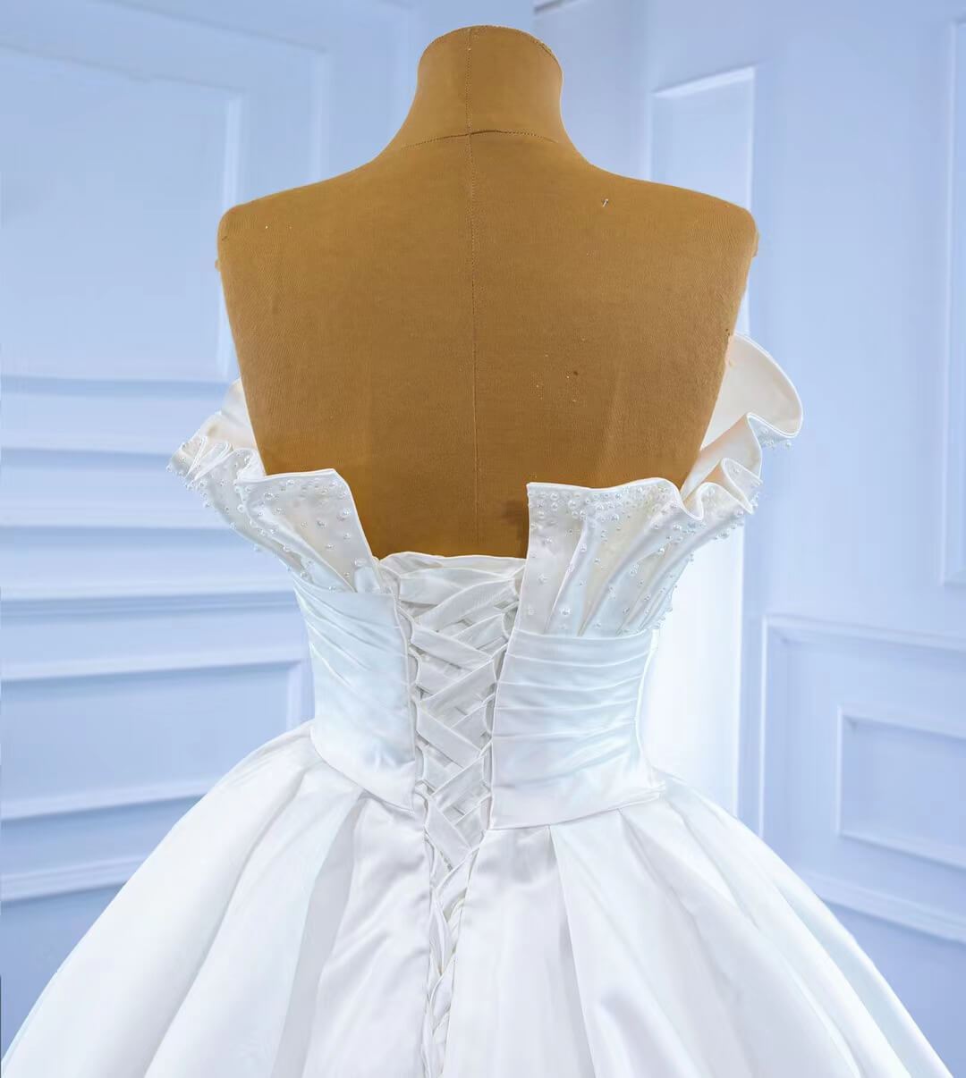 Strapless Satin Wedding Gown Modest Wedding Dresses VW2034-wedding dresses 2025 -Viniodress-As Picture-Custom Size-