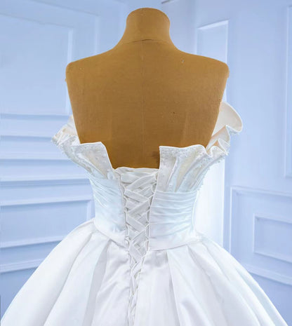 Strapless Satin Wedding Gown Modest Wedding Dresses VW2034-wedding dresses 2025 -Viniodress-As Picture-Custom Size-