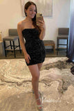 Strapless Sequin Homecoming Dresses Mini Cocktail Dress SD1597