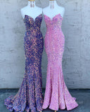 Strapless Sparkly Sequin Mermaid Prom Dresses FD3311