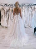 Strapless Tulle Wedding Dresses Lace Appliqued A-line Modern Bridal Gown VW2135-wedding dresses-Viniodress-Viniodress