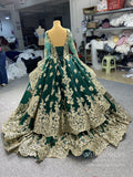 Viniodress Light Green Lace Applique Sweet 16 Ball Gowns Off The Shoulder Wedding Dresses 222240B Light Green / US 2