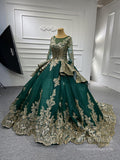 Viniodress Light Green Lace Applique Sweet 16 Ball Gowns Off The Shoulder Wedding Dresses 222240B Light Green / US 2