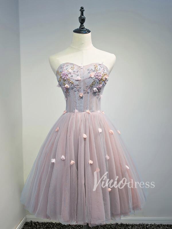 Sweetheart Beaded Strapless Homecoming Dresses SD1057-homecoming dresses-Viniodress-As Picture-Custom Size-Viniodress