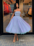 Tea Length Lavender Homecoming Dresses Hoco Dress FD2797-homecoming dresses-Viniodress-Viniodress