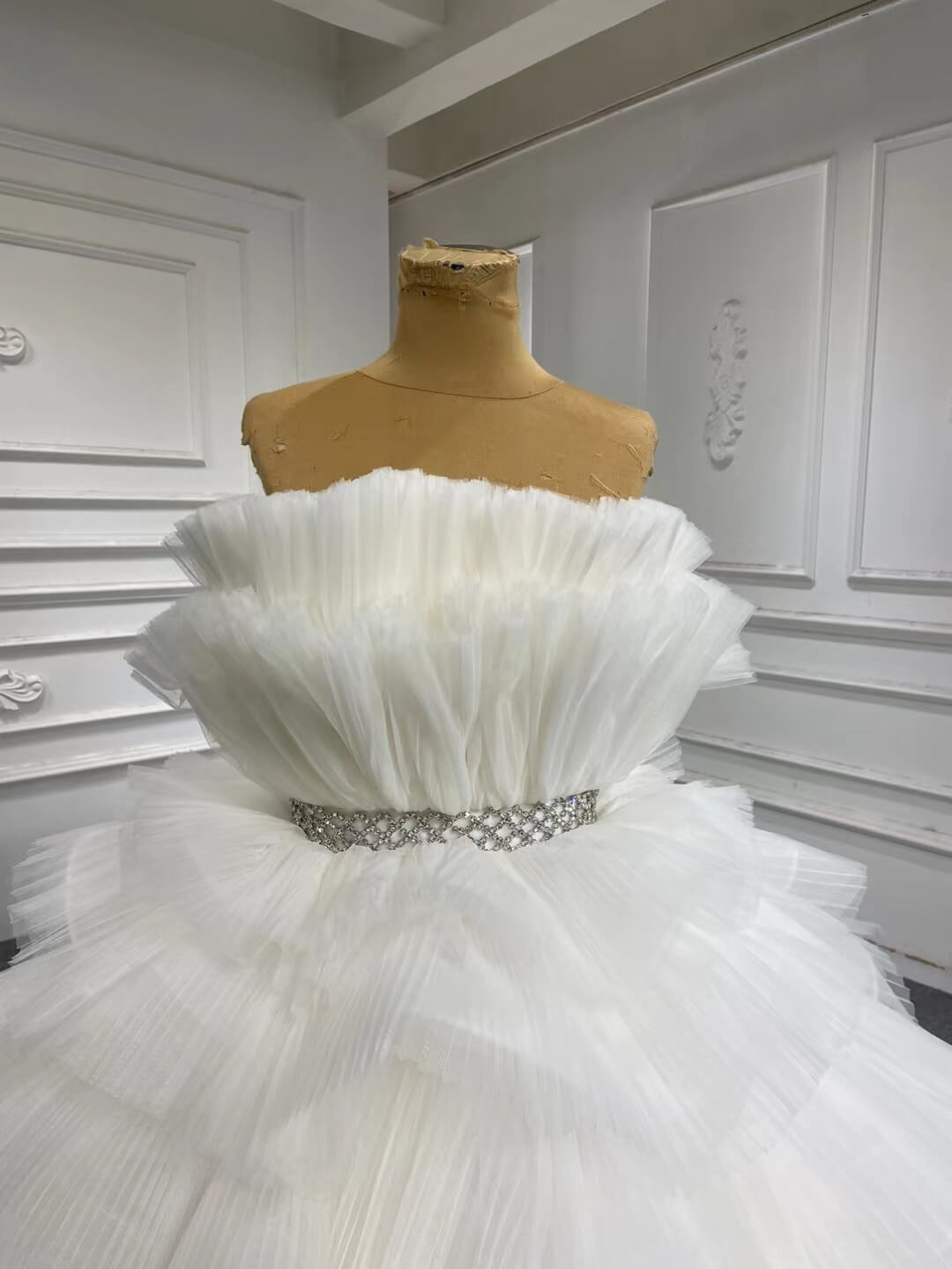 Tiered Peach Ball Gown Wedding Dresses Princess Sweet 16 Dress Debut Gown 222140-Quinceanera Dresses 2025 -Viniodress-Peach-Custom Size-