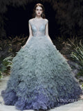 Tiered Princess Ball Gown Ombre Ruffle Quinceanera Dresses FD2603 viniodress-Quinceanera Dresses-Viniodress-Viniodress