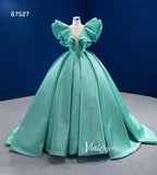 Turquoise Blue Quince Dresses Satin Ball Gown Wedding Dress 67527-Quinceanera Dresses-Viniodress-Viniodress