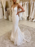Two Piece Convertible Lace Mermaid Wedding Dresses VW1860