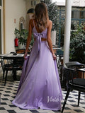 Two Piece Lavender Long Prom Dress with Slit FD2645-prom dresses-Viniodress-Viniodress