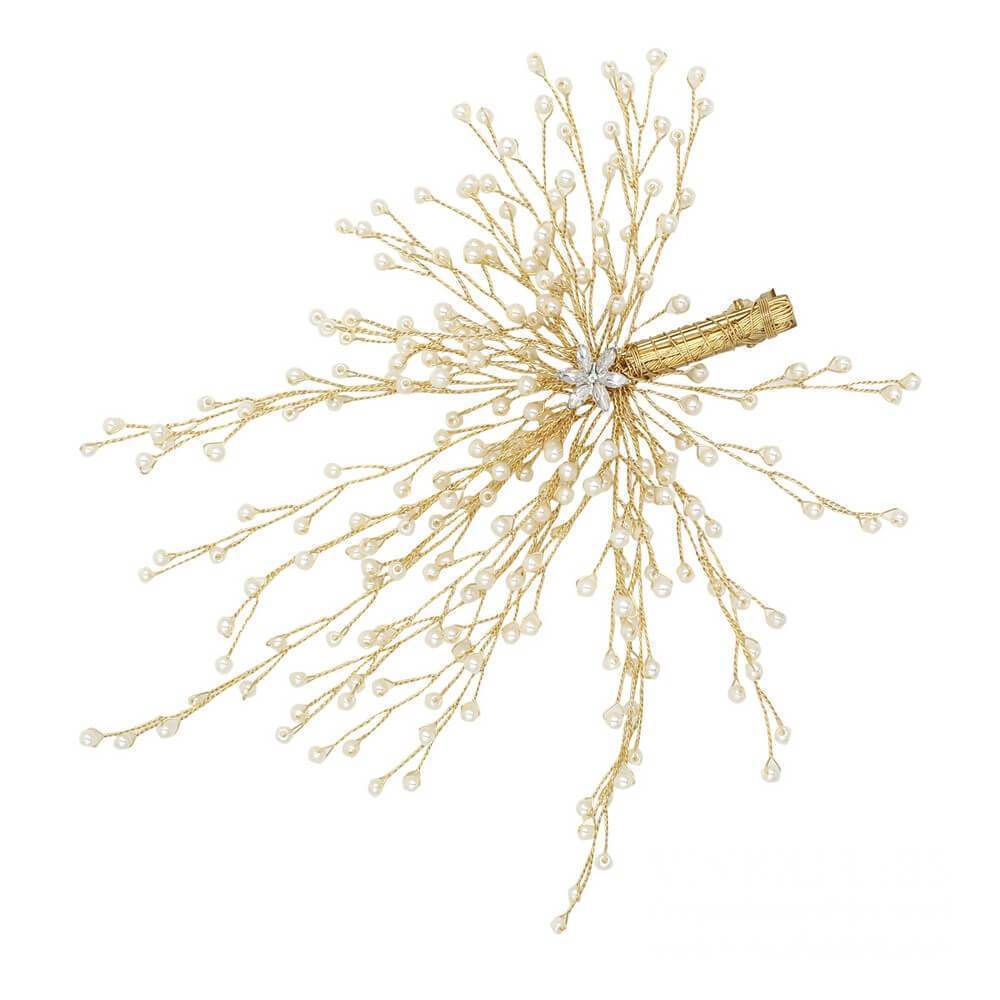 Unique Pearl Spray Hair Clip AC1223-Headpieces 2025 -Viniodress-Gold-