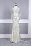 Vintage Beaded Formal Evening Dress Silver Prom Dress FD2464