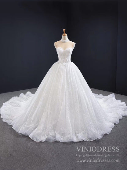 Vintage Beaded High Neck Ball Gown Wedding Dresses Cathedral Train 67062-wedding dresses 2025 -Viniodress-Ivory-Custom Size-