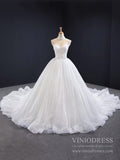 Vintage Beaded High Neck Ball Gown Wedding Dresses Cathedral Train 67062