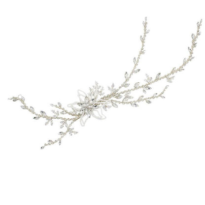 Vintage Crystal Bridal Hair Vine with Pearl Flower AC1193-Headpieces 2025 -Viniodress-Headband-