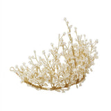 Vintage Gold Beading Spray Tiara Quinceanera Crown AC1117-Headpieces-Viniodress-Viniodress