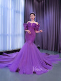 Vintage Magenta Mermaid Formal Dresses Purple Pageant Dress 67414