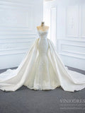 Vintage Mermaid Lace Wedding Dresses with Removable Skirt VW1801
