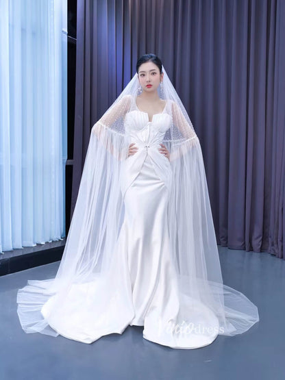 Vintage Mermaid Satin Wedding Dresses 67502-wedding dresses 2025 -Viniodress-Ivory-Custom Size-