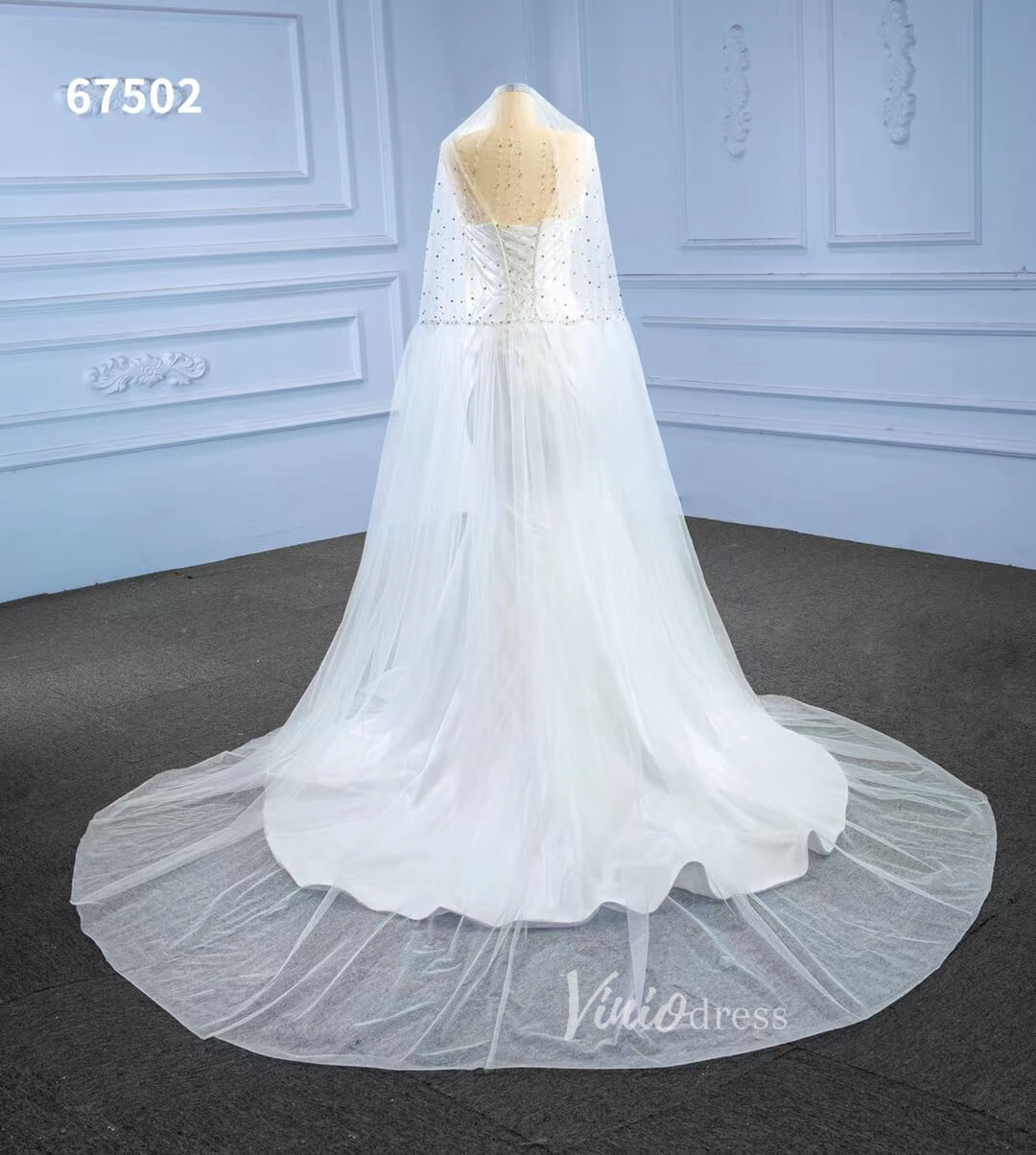 Vintage Mermaid Satin Wedding Dresses 67502-wedding dresses 2025 -Viniodress-Ivory-Custom Size-