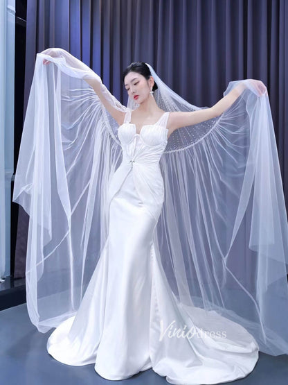 Vintage Mermaid Satin Wedding Dresses 67502-wedding dresses 2025 -Viniodress-Ivory-Custom Size-