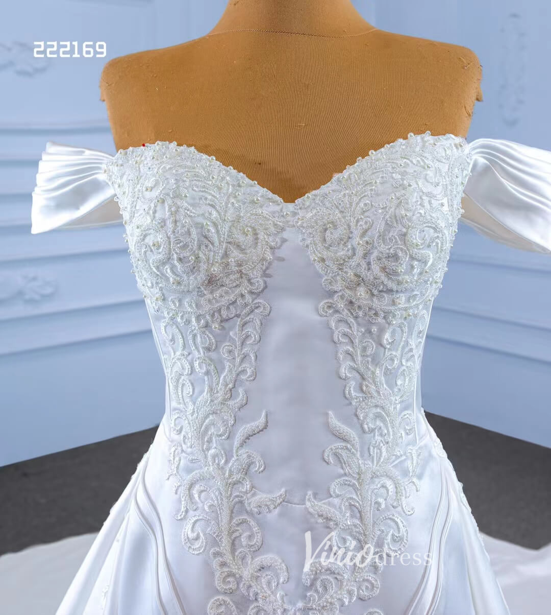 Vintage Mermaid Satin Wedding Dresses with Removable Overskirt 222169-wedding dresses 2025 -Viniodress-Ivory-Custom Size-