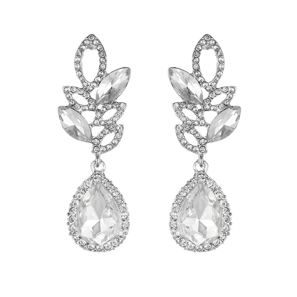 Vintage Teardrop Earrings AC1247-Bridal Jewelry-Viniodress-#5-Viniodress
