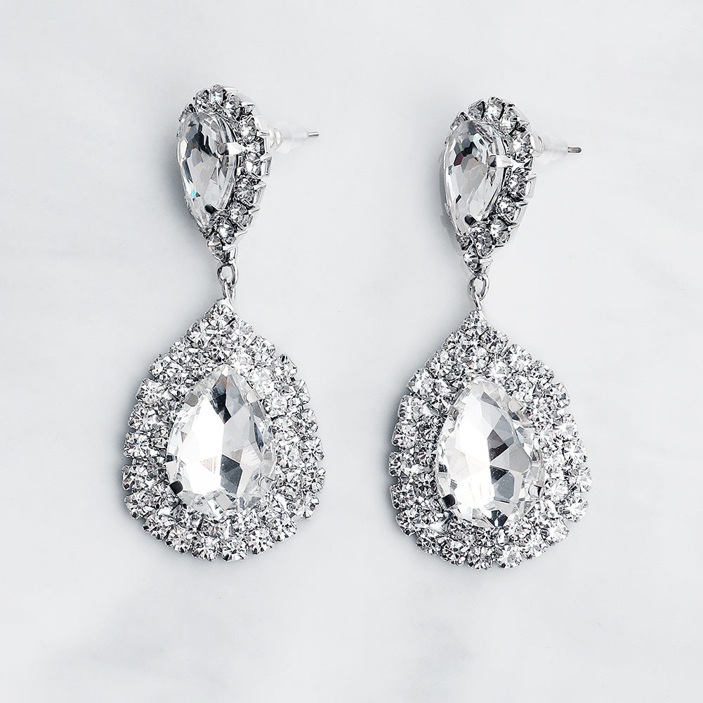 Vintage Teardrop Earrings AC1247-Bridal Jewelry-Viniodress-#6-Viniodress